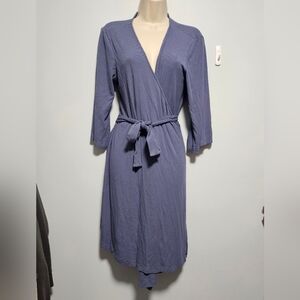Women's Maternity Dusty Blue Bamboo Robe   Caden Lane
